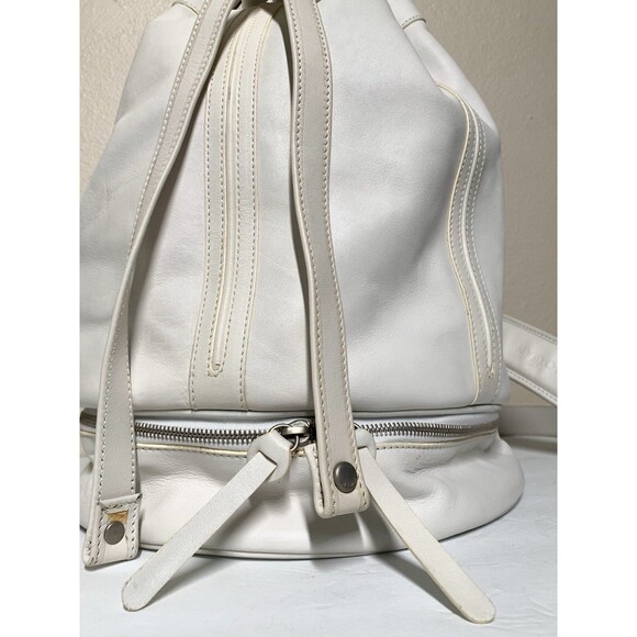 Hogan White Leather Bucket Bag Sling Backpack Large - Picture 4 of 12